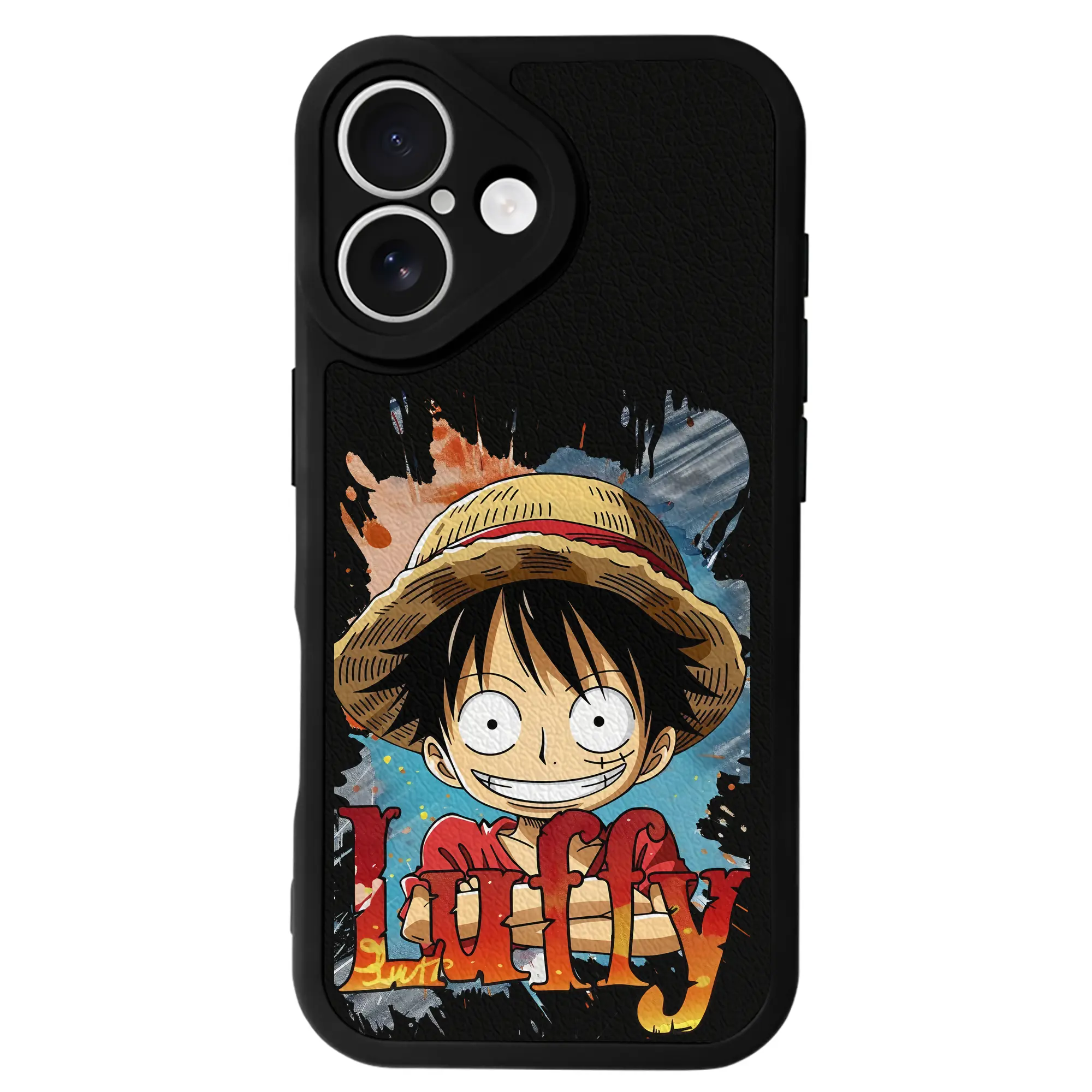 ワンピース グッズ モンキー・D・ルフィ - IPhone 16シリーズ対応 ・ シリコンスマホケース ・ レザー調 ・ 高精度フィット ・ 耐衝撃 ・ ワイヤレス充電対応 ・ 精密カット